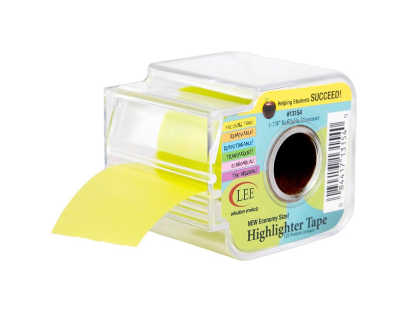 شريط ملاحظات عريض قابل للإزالة من Lee Products مع موزع، 1-7/8 × 393 بوصة، أصفر (13150)